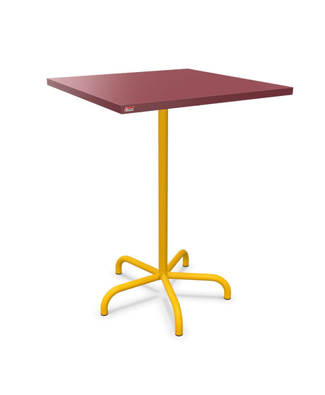 Schaffner Säntis Table haute rabattable 80x80cm h:110cm Bordeaux 38 Jaune 11 