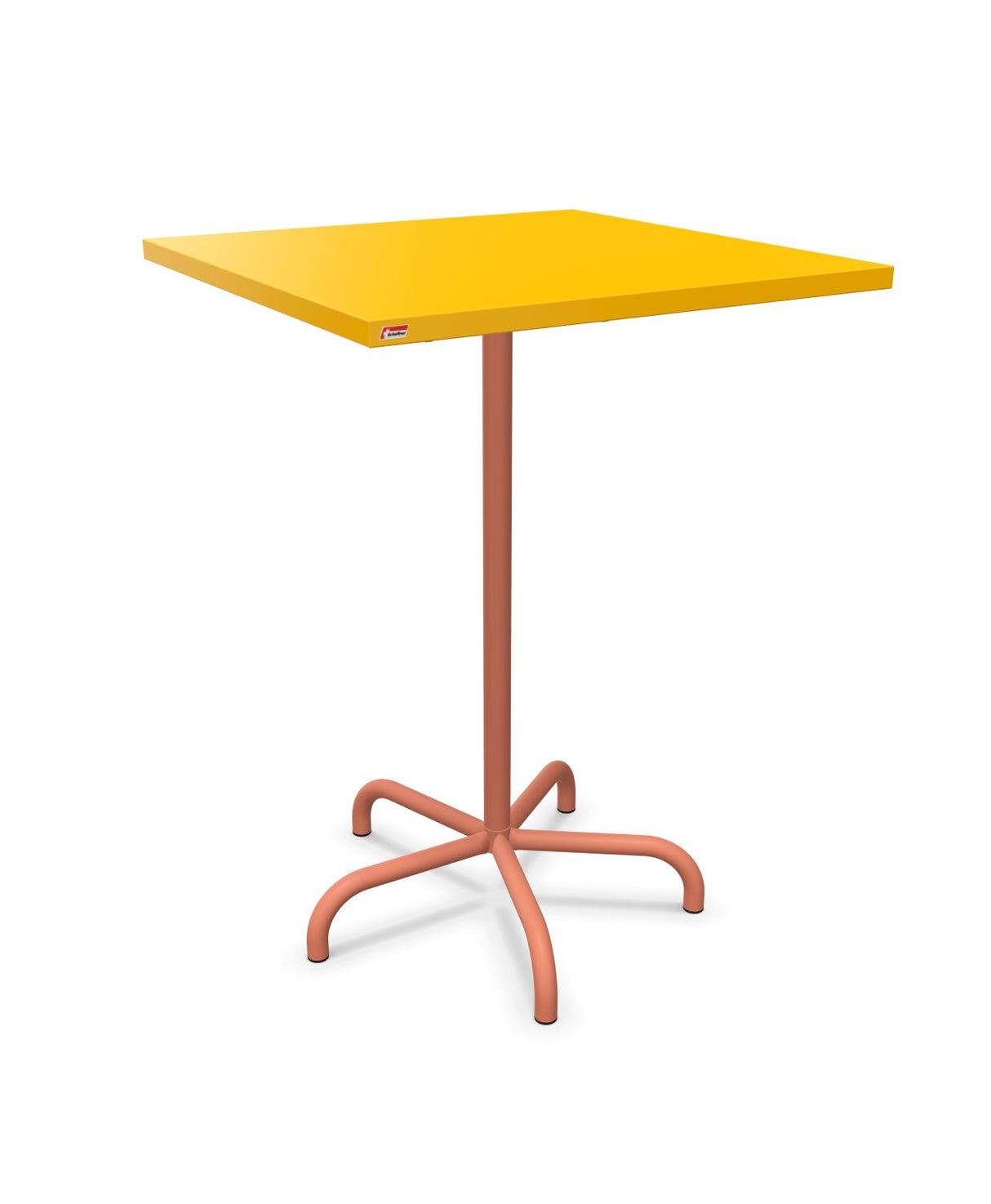 Schaffner Säntis Table haute rabattable 80x80cm h:110cm Jaune 11 Terracotta 84 