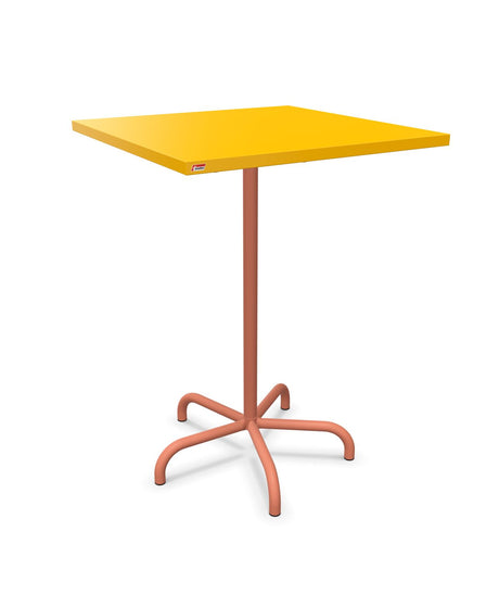 Schaffner Säntis Table haute rabattable 80x80cm h:110cm Jaune 11 Terracotta 84 