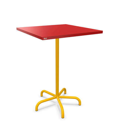 Schaffner Säntis Table haute rabattable 80x80cm h:110cm Rouge 30 Jaune 11 