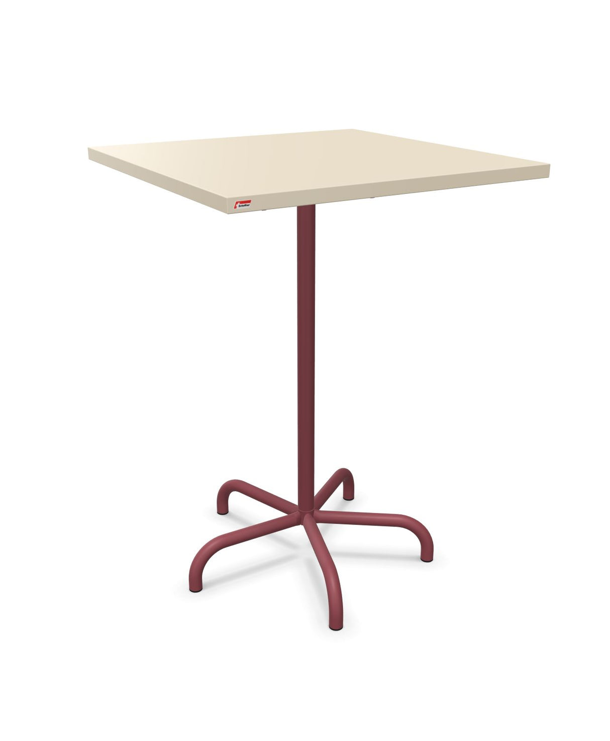 Schaffner Säntis Table haute rabattable 80x80cm h:110cm Sable Pastel 15 Bordeaux 38 