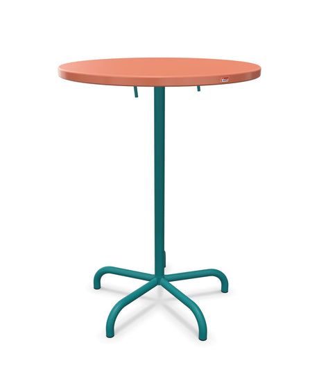 Schaffner Säntis Table haute rabattable ronde Ø80cm h:110cm 