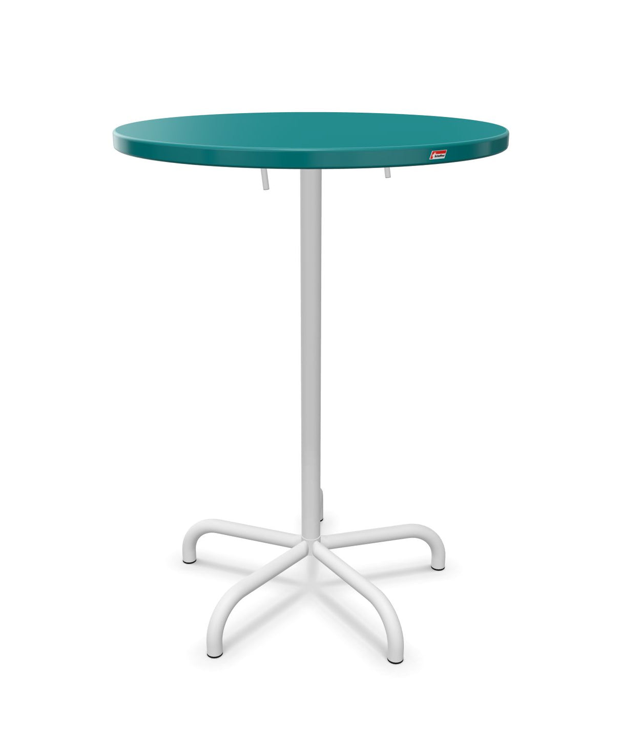 Schaffner Säntis Table haute rabattable ronde Ø80cm h:110cm Bleu Kali 56 Blanc 90 