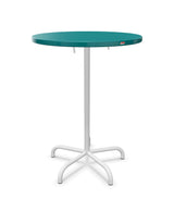 Schaffner Säntis Table haute rabattable ronde Ø80cm h:110cm Bleu Kali 56 Blanc 90 