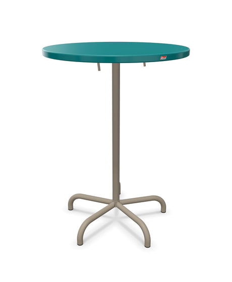 Schaffner Säntis Table haute rabattable ronde Ø80cm h:110cm Bleu Kali 56 Champagne 85 