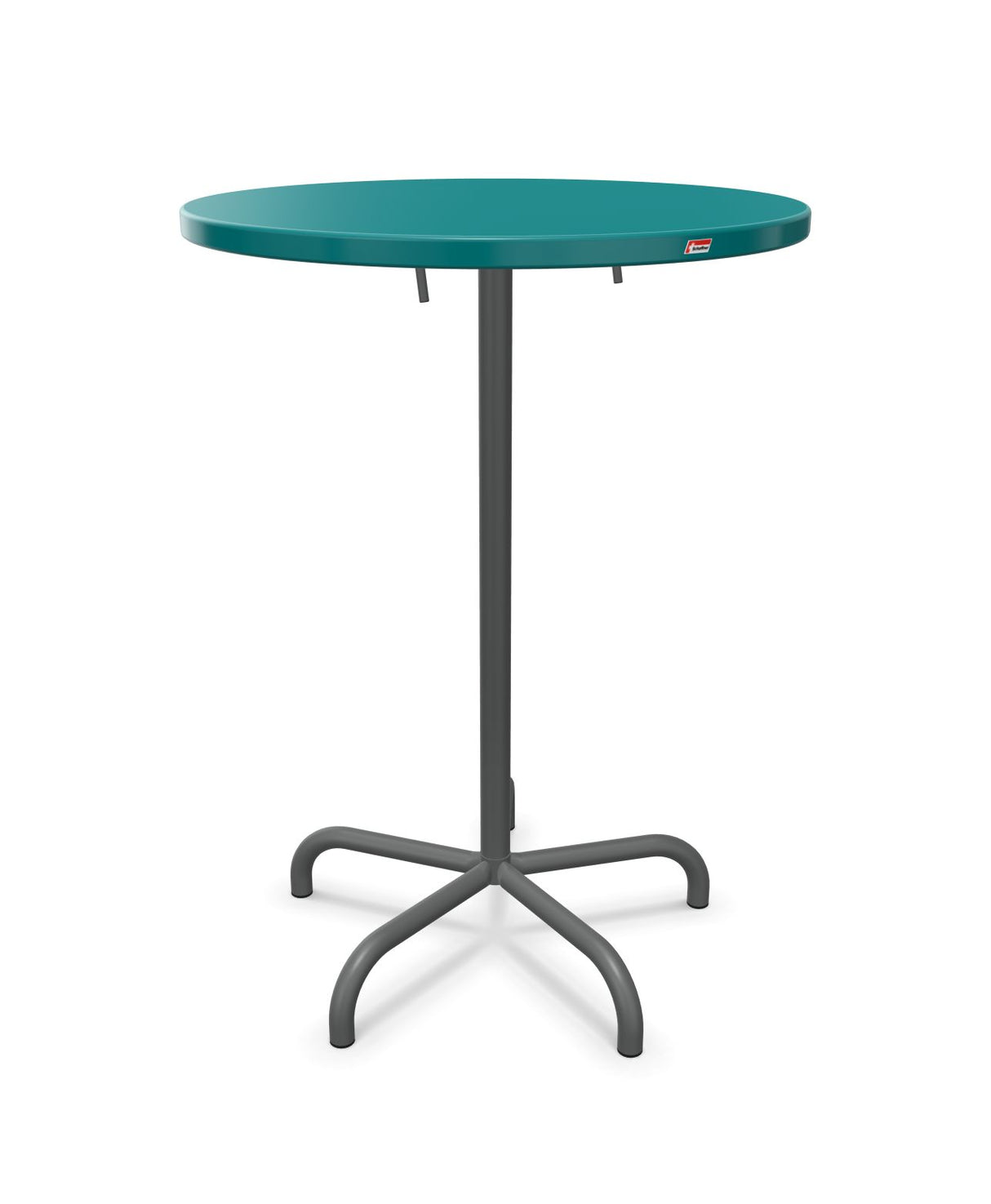 Schaffner Säntis Table haute rabattable ronde Ø80cm h:110cm Bleu Kali 56 Graphite 73 