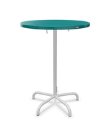 Schaffner Säntis Table haute rabattable ronde Ø80cm h:110cm Bleu Kali 56 Gris Argent 78 