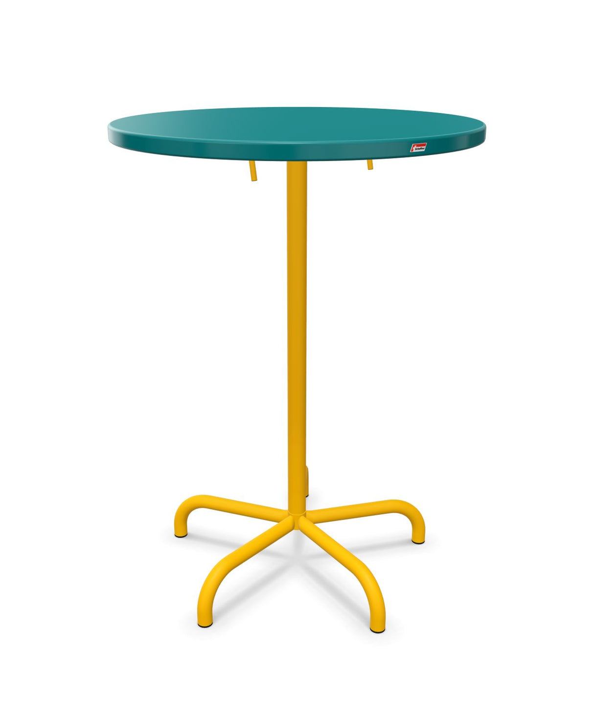 Schaffner Säntis Table haute rabattable ronde Ø80cm h:110cm Bleu Kali 56 Jaune 11 