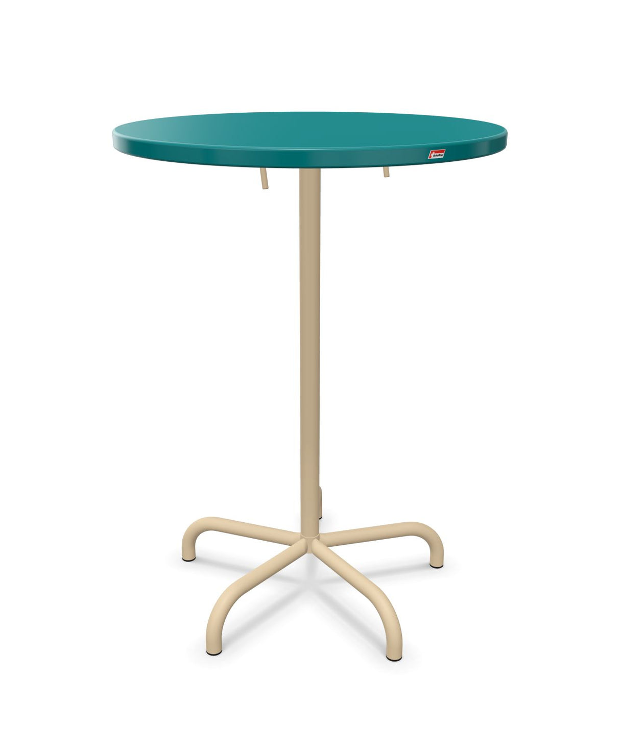 Schaffner Säntis Table haute rabattable ronde Ø80cm h:110cm Bleu Kali 56 Marron Pastel 83 