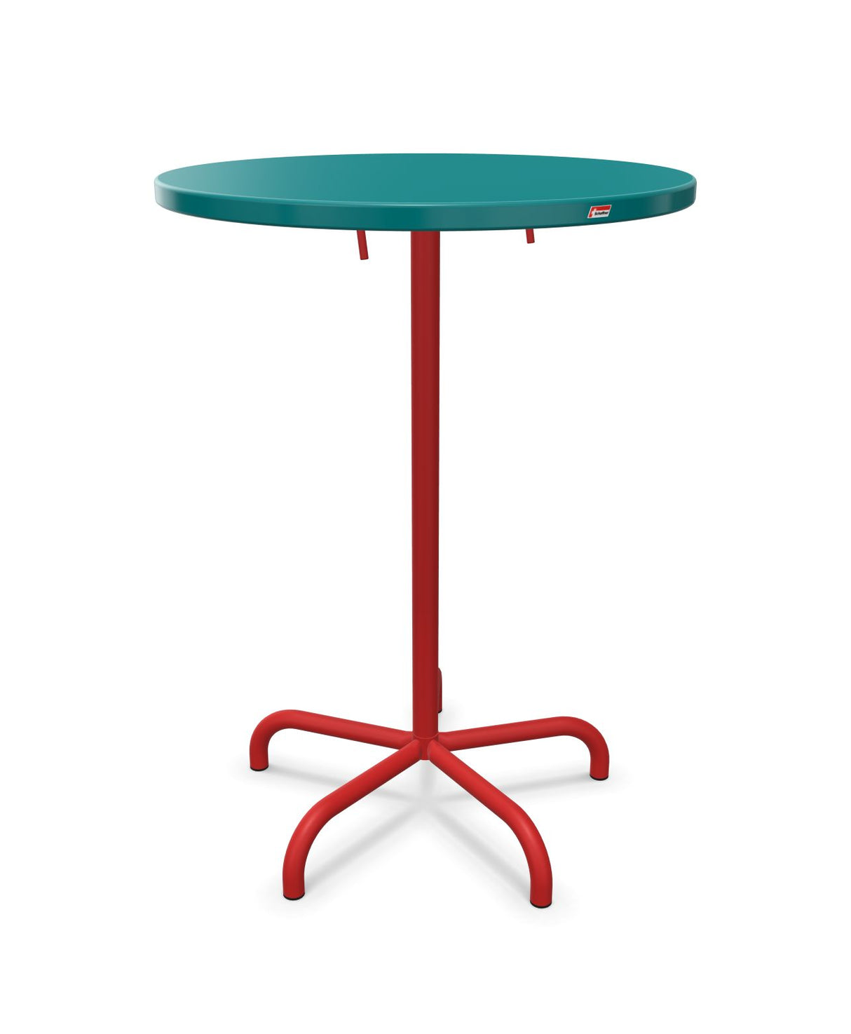 Schaffner Säntis Table haute rabattable ronde Ø80cm h:110cm Bleu Kali 56 Rouge 30 