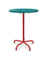 Schaffner Säntis Table haute rabattable ronde Ø80cm h:110cm Bleu Kali 56 Rouge 30 