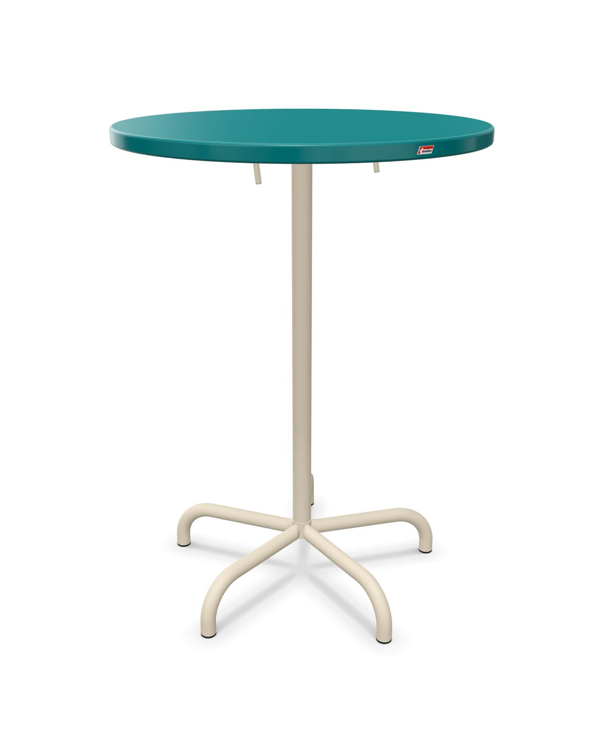 Schaffner Säntis Table haute rabattable ronde Ø80cm h:110cm Bleu Kali 56 Sable Pastel 15 