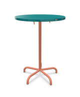 Schaffner Säntis Table haute rabattable ronde Ø80cm h:110cm Bleu Kali 56 Terracotta 84 