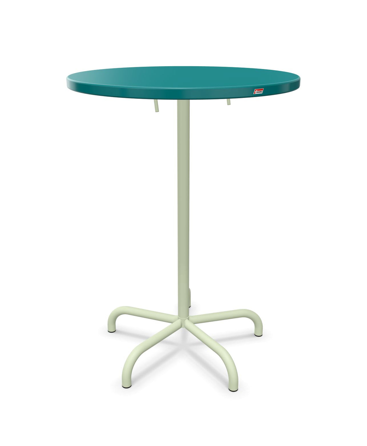 Schaffner Säntis Table haute rabattable ronde Ø80cm h:110cm Bleu Kali 56 Vert Pastel 64 