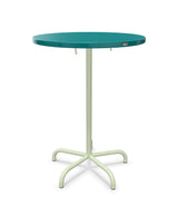 Schaffner Säntis Table haute rabattable ronde Ø80cm h:110cm Bleu Kali 56 Vert Pastel 64 