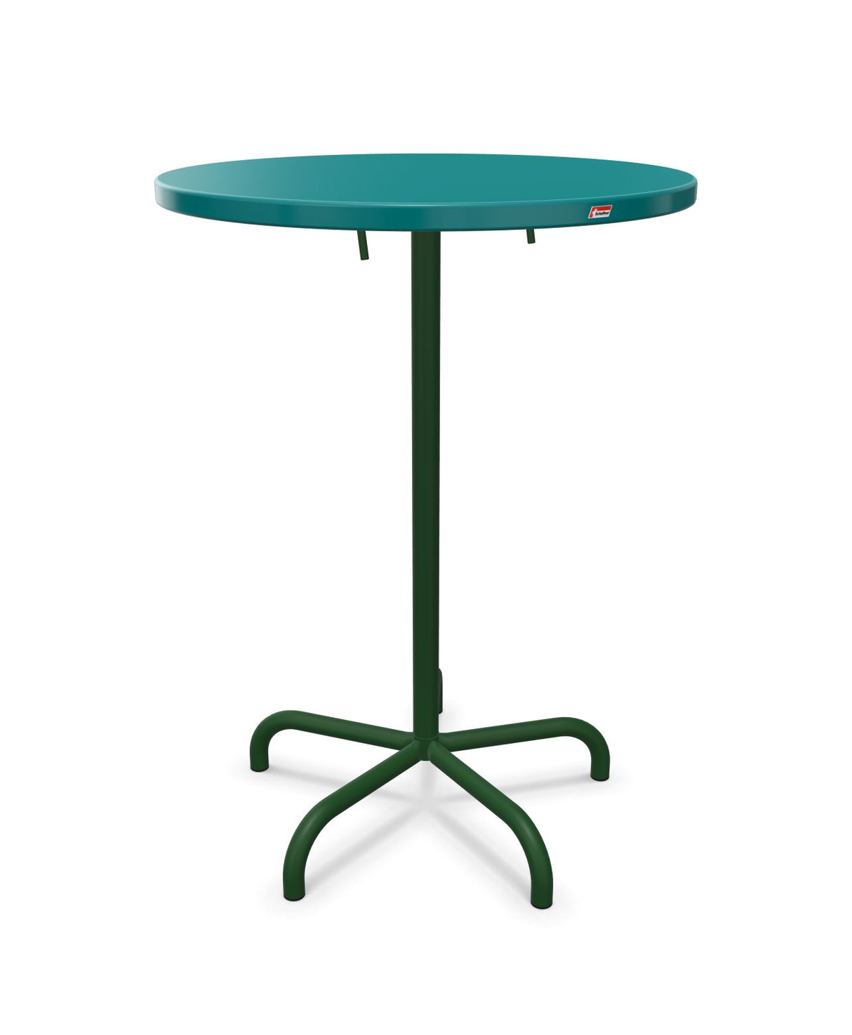 Schaffner Säntis Table haute rabattable ronde Ø80cm h:110cm Bleu Kali 56 Vert Sapin 66 
