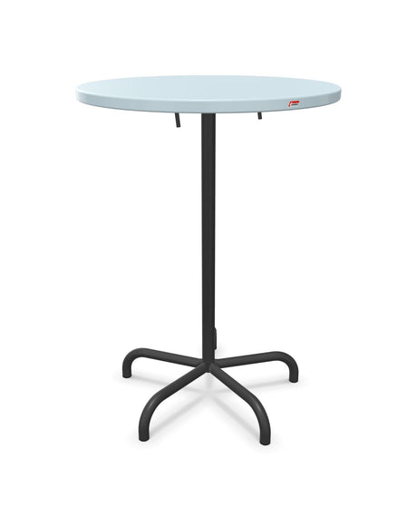 Schaffner Säntis Table haute rabattable ronde Ø80cm h:110cm Bleu Pastel 51 Anthracite 77 