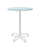 Schaffner Säntis Table haute rabattable ronde Ø80cm h:110cm Bleu Pastel 51 Blanc 90 