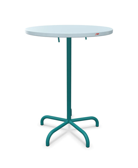 Schaffner Säntis Table haute rabattable ronde Ø80cm h:110cm Bleu Pastel 51 Bleu Kali 56 