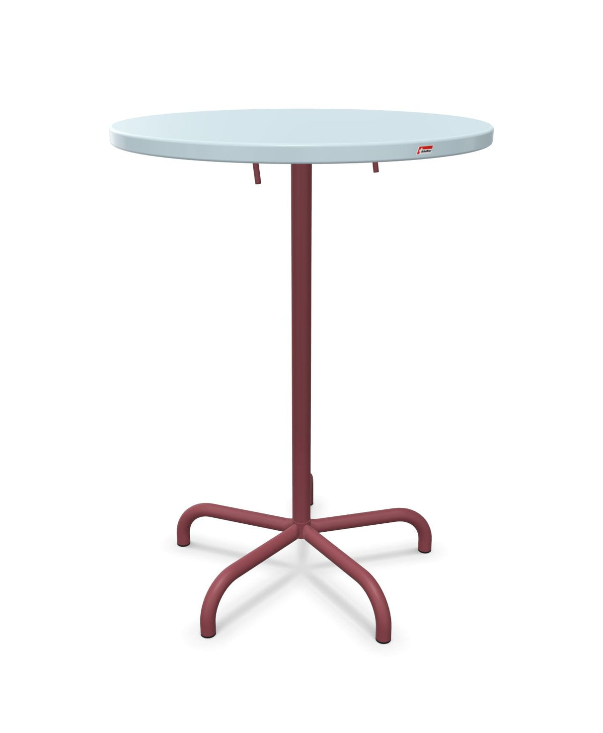 Schaffner Säntis Table haute rabattable ronde Ø80cm h:110cm Bleu Pastel 51 Bordeaux 38 