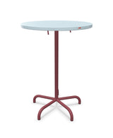 Schaffner Säntis Table haute rabattable ronde Ø80cm h:110cm Bleu Pastel 51 Bordeaux 38 