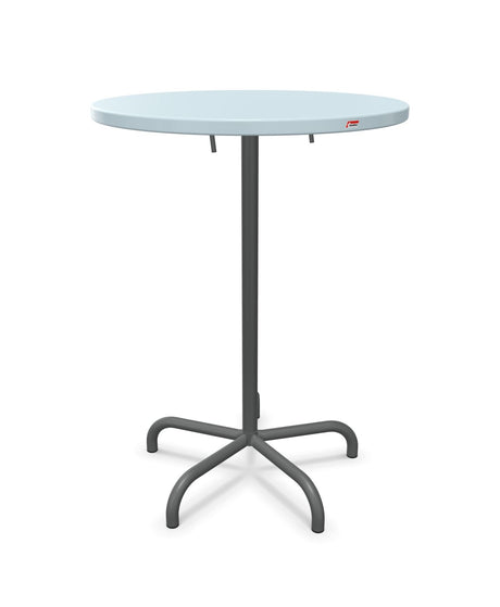 Schaffner Säntis Table haute rabattable ronde Ø80cm h:110cm Bleu Pastel 51 Graphite 73 