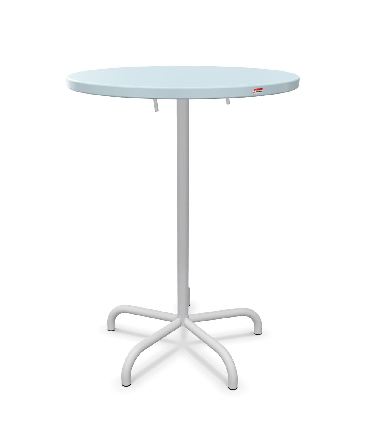 Schaffner Säntis Table haute rabattable ronde Ø80cm h:110cm Bleu Pastel 51 Gris Argent 78 