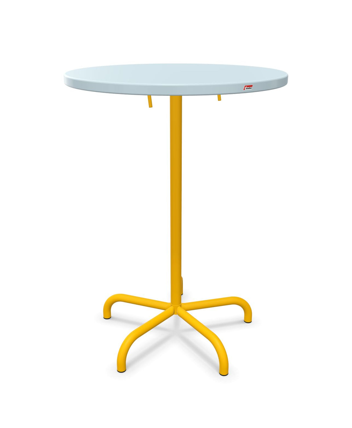 Schaffner Säntis Table haute rabattable ronde Ø80cm h:110cm Bleu Pastel 51 Jaune 11 