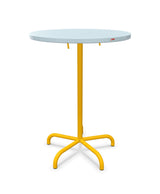 Schaffner Säntis Table haute rabattable ronde Ø80cm h:110cm Bleu Pastel 51 Jaune 11 