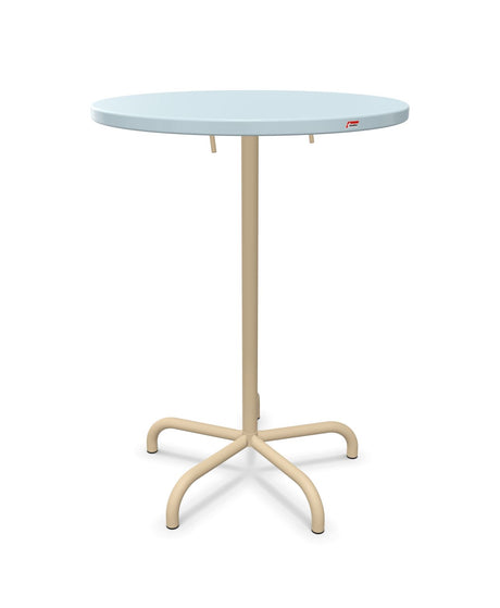 Schaffner Säntis Table haute rabattable ronde Ø80cm h:110cm Bleu Pastel 51 Marron Pastel 83 