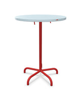 Schaffner Säntis Table haute rabattable ronde Ø80cm h:110cm Bleu Pastel 51 Rouge 30 