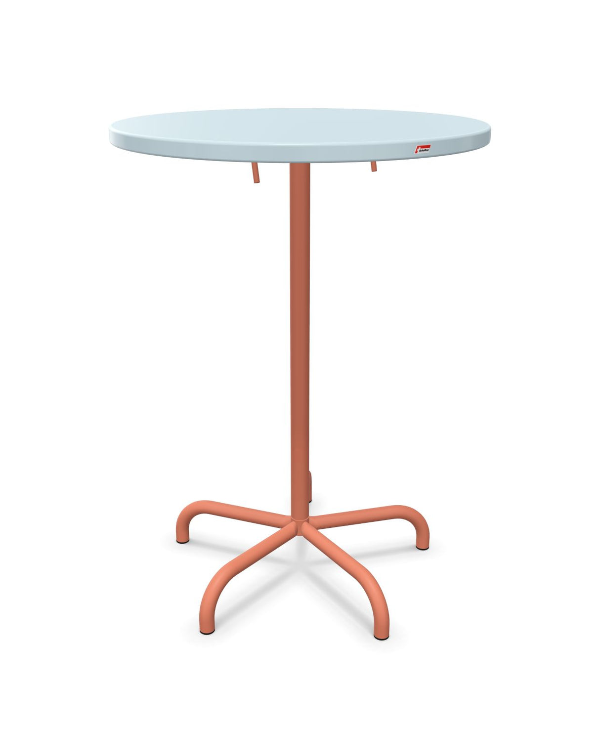 Schaffner Säntis Table haute rabattable ronde Ø80cm h:110cm Bleu Pastel 51 Terracotta 84 