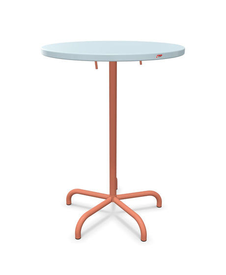 Schaffner Säntis Table haute rabattable ronde Ø80cm h:110cm Bleu Pastel 51 Terracotta 84 