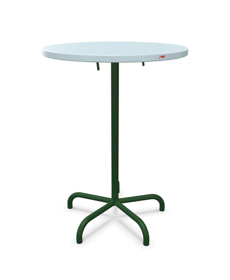 Schaffner Säntis Table haute rabattable ronde Ø80cm h:110cm Bleu Pastel 51 Vert Sapin 66 