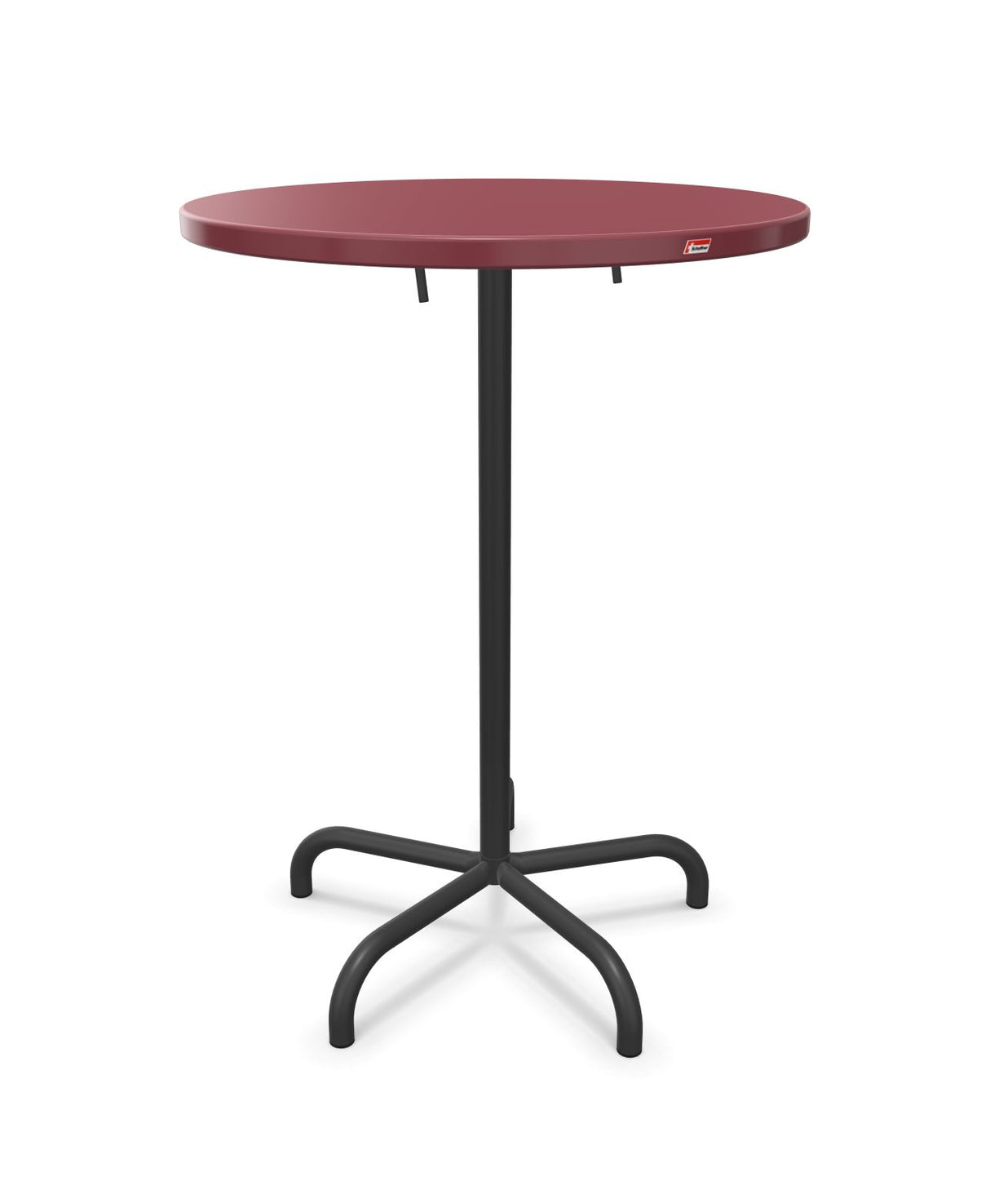 Schaffner Säntis Table haute rabattable ronde Ø80cm h:110cm Bordeaux 38 Anthracite 77 