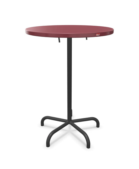 Schaffner Säntis Table haute rabattable ronde Ø80cm h:110cm Bordeaux 38 Anthracite 77 