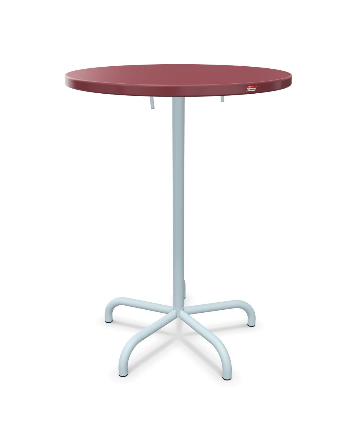 Schaffner Säntis Table haute rabattable ronde Ø80cm h:110cm Bordeaux 38 Bleu Pastel 51 