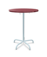 Schaffner Säntis Table haute rabattable ronde Ø80cm h:110cm Bordeaux 38 Bleu Pastel 51 