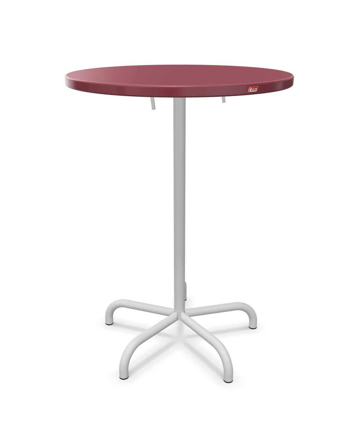 Schaffner Säntis Table haute rabattable ronde Ø80cm h:110cm Bordeaux 38 Gris Argent 78 