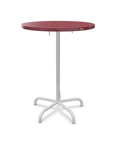 Schaffner Säntis Table haute rabattable ronde Ø80cm h:110cm Bordeaux 38 Gris Argent 78 