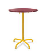 Schaffner Säntis Table haute rabattable ronde Ø80cm h:110cm Bordeaux 38 Jaune 11 
