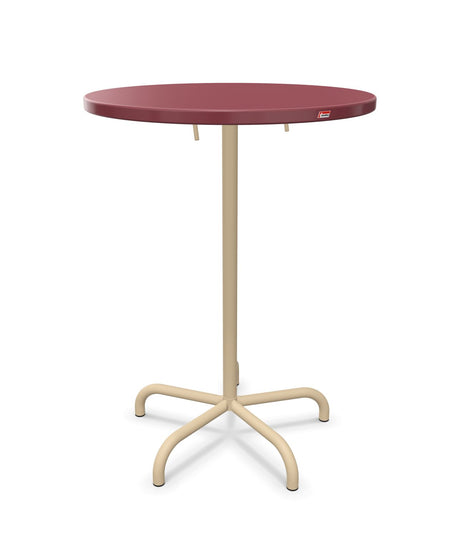 Schaffner Säntis Table haute rabattable ronde Ø80cm h:110cm Bordeaux 38 Marron Pastel 83 