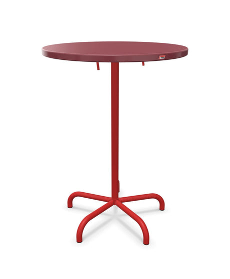 Schaffner Säntis Table haute rabattable ronde Ø80cm h:110cm Bordeaux 38 Rouge 30 