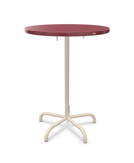 Schaffner Säntis Table haute rabattable ronde Ø80cm h:110cm Bordeaux 38 Sable Pastel 15 