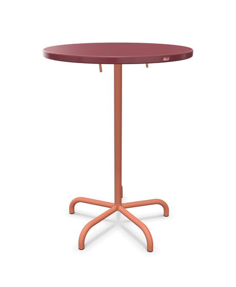 Schaffner Säntis Table haute rabattable ronde Ø80cm h:110cm Bordeaux 38 Terracotta 84 