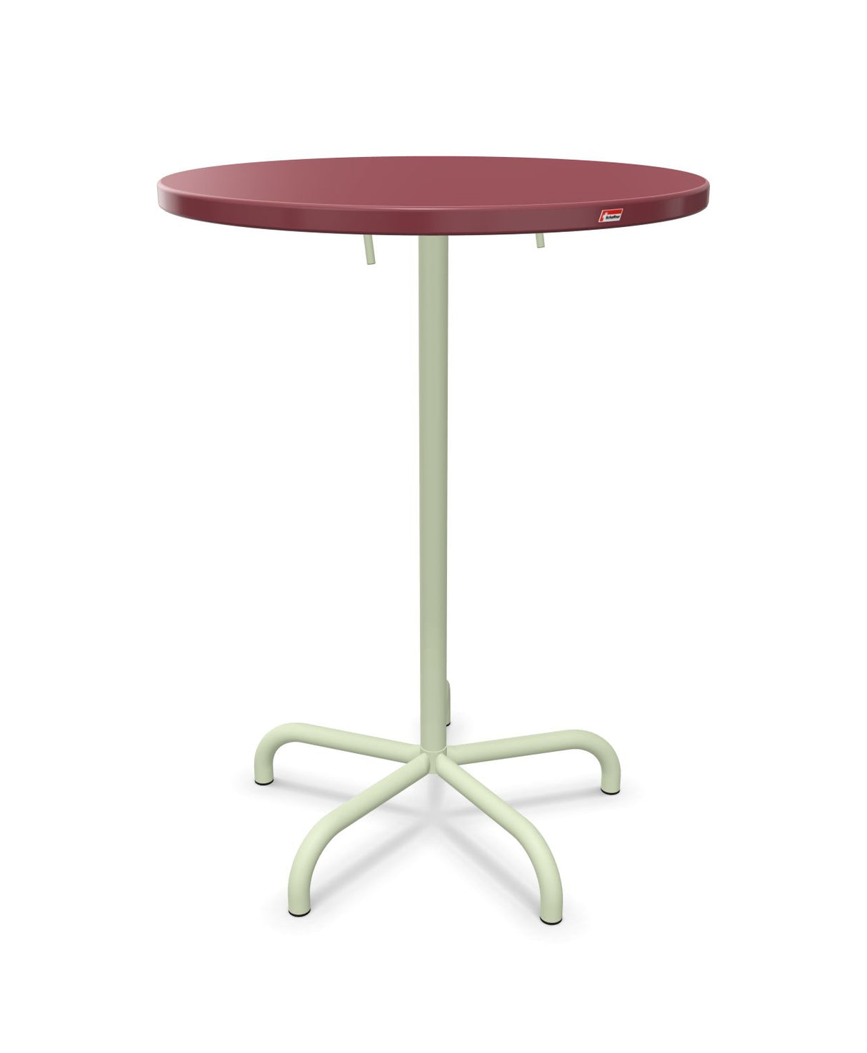 Schaffner Säntis Table haute rabattable ronde Ø80cm h:110cm Bordeaux 38 Vert Pastel 64 