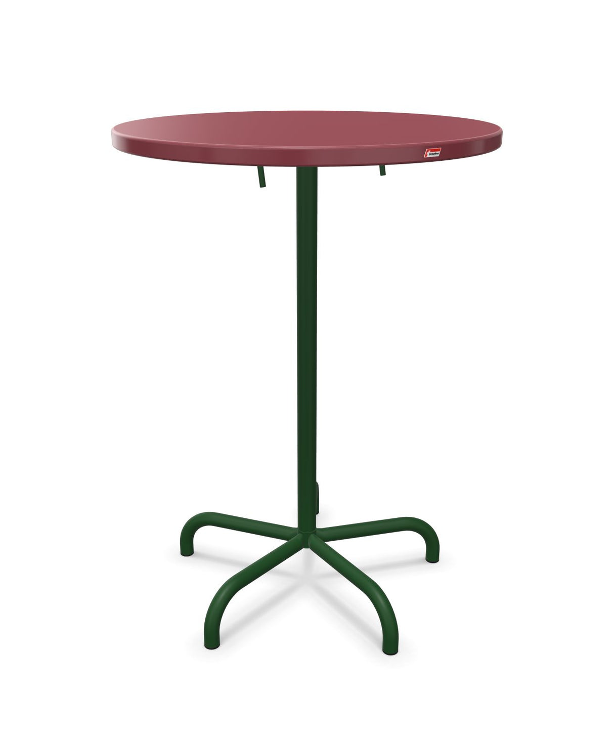 Schaffner Säntis Table haute rabattable ronde Ø80cm h:110cm Bordeaux 38 Vert Sapin 66 