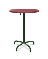 Schaffner Säntis Table haute rabattable ronde Ø80cm h:110cm Bordeaux 38 Vert Sapin 66 