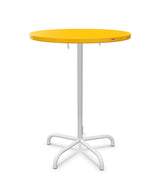 Schaffner Säntis Table haute rabattable ronde Ø80cm h:110cm Jaune 11 Blanc 90 
