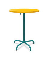 Schaffner Säntis Table haute rabattable ronde Ø80cm h:110cm Jaune 11 Bleu Kali 56 